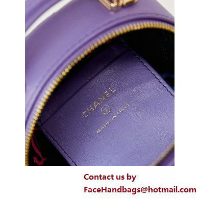 Chanel Grained Calfskin  &  Gold-Tone Metal Mini Backpack Bag AP3753 Purple 2025